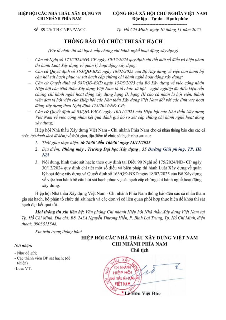 THÔNG BÁO THI SÁT HẠCH CHỨNG CHỈ HÀNH NGHỀ HĐXD TẠI TP. HÀ NỘI THÁNG 11/2025 2 89.25Thong bao thi sat hach thang 11.2025 HN